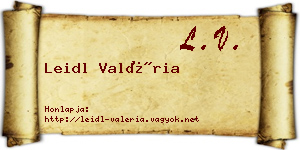 Leidl Valéria névjegykártya