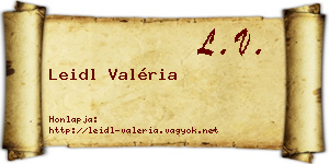 Leidl Valéria névjegykártya